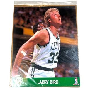 NBA Hoops Larry Bird Action Photo 8x10 Green Boston Celtics Vintage 1990s